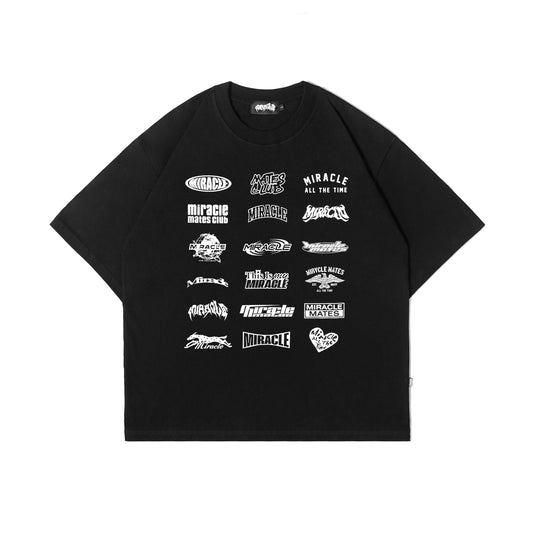 Miracle Mates - Multilog Black Oversized T Shirt