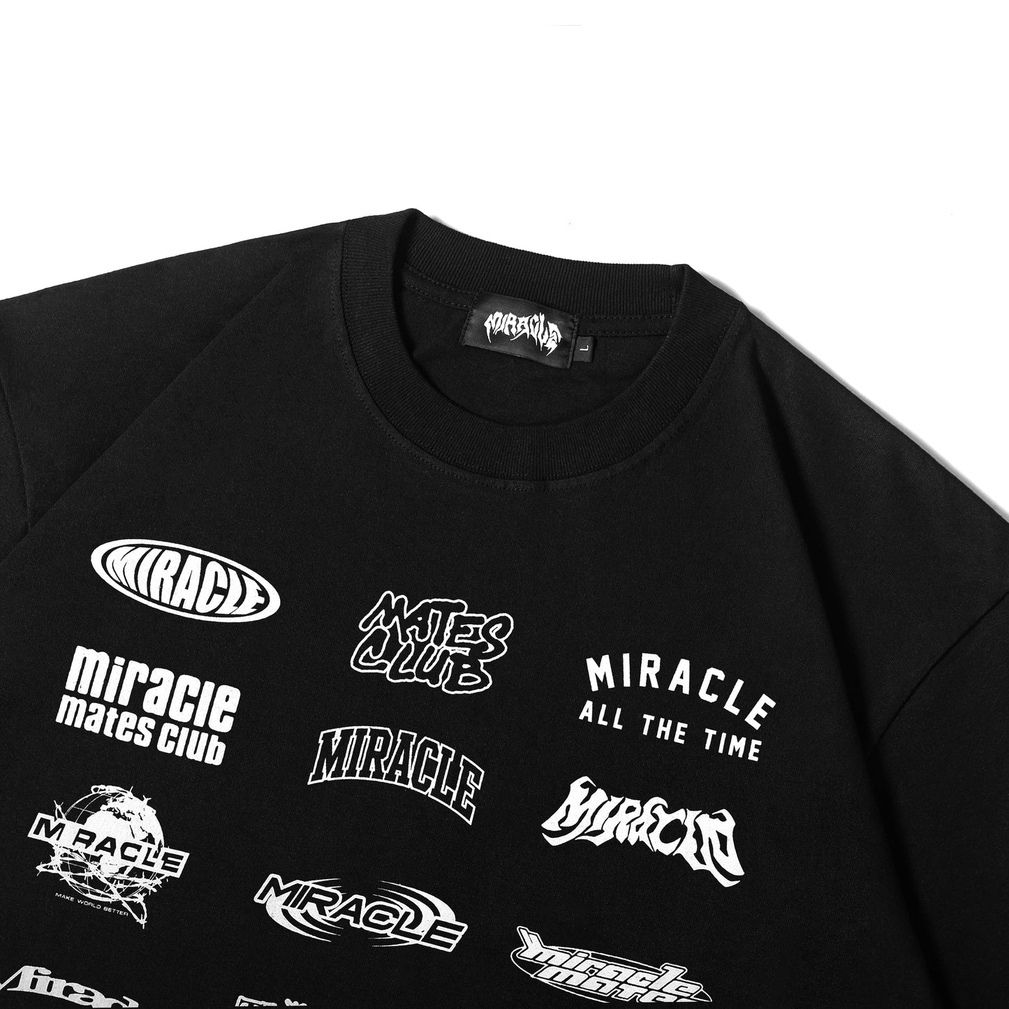 Miracle Mates - Multilog Black Oversized T Shirt